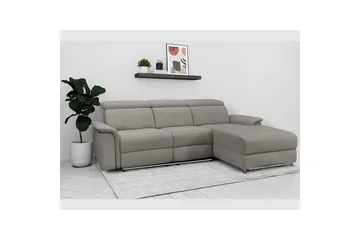 Hörnsoffa 3-sits Pareli Grå, Sunday tyg, Höger elektrisk vilstol - Grå, Sunday tyg, Höger elektrisk vilstol - Möbler - Soffa - Biosoffa & reclinersoffa