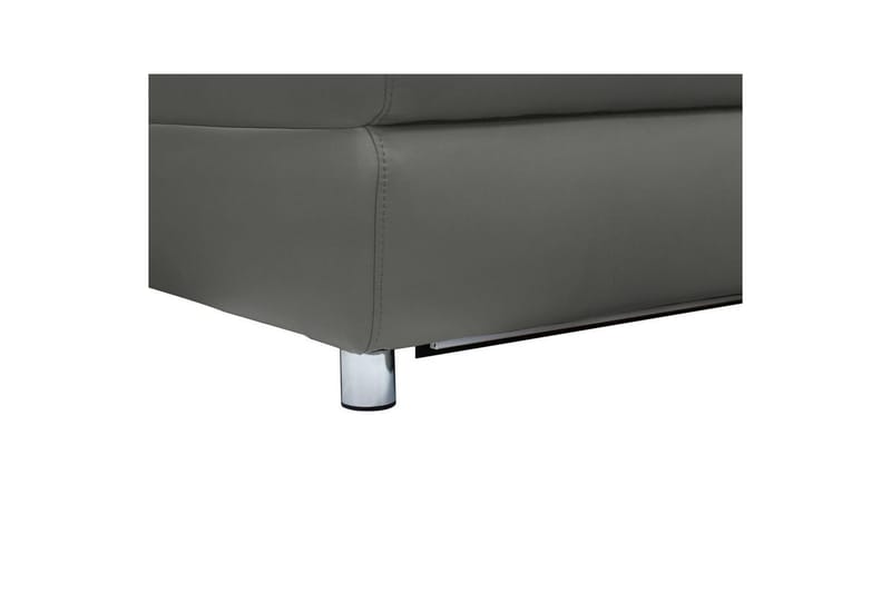 Hörnsoffa 3-sits Pareli Grå, Läder/PU, Vänster Manuell Fåtölj - Grå, Läder/PU, Vänster Manuell Fåtölj - Möbler - Soffa - Skinnsoffor