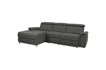 Hörnsoffa 3-sits Pareli Svart, PU, Vänster Elektrisk Fåtölj