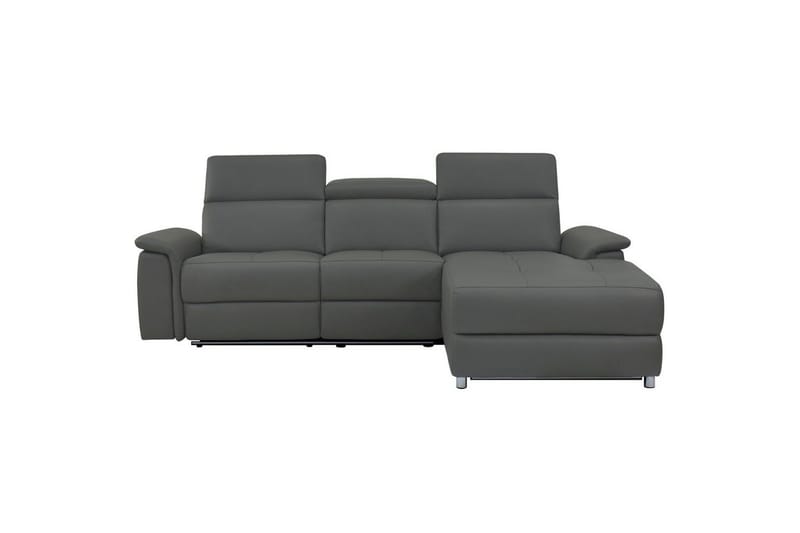 Hörnsoffa 3-sits Pareli Grå, PU, Höger manuell vilstol - Grå, PU, Höger manuell vilstol - Möbler - Soffa - Skinnsoffor