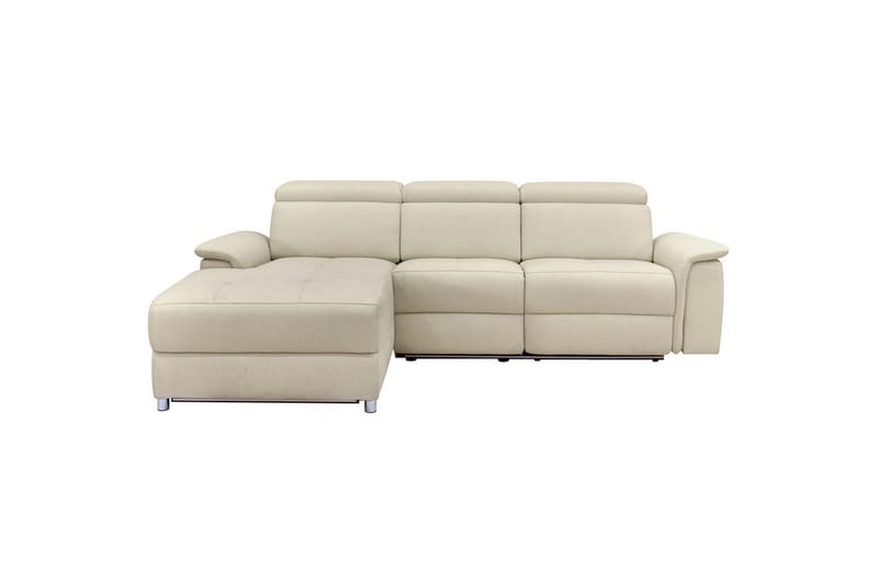 Hörnsoffa 3-sits Pareli Vit, Sunday tyg, Vänster Manuell Fåtölj - Vit, Sunday tyg, Vänster Manuell Fåtölj - Möbler - Soffa - Biosoffa & reclinersoffa