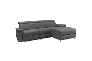Hörnsoffa 3-sits Pareli Antracit, Sunday tyg, Höger elektrisk vilstol