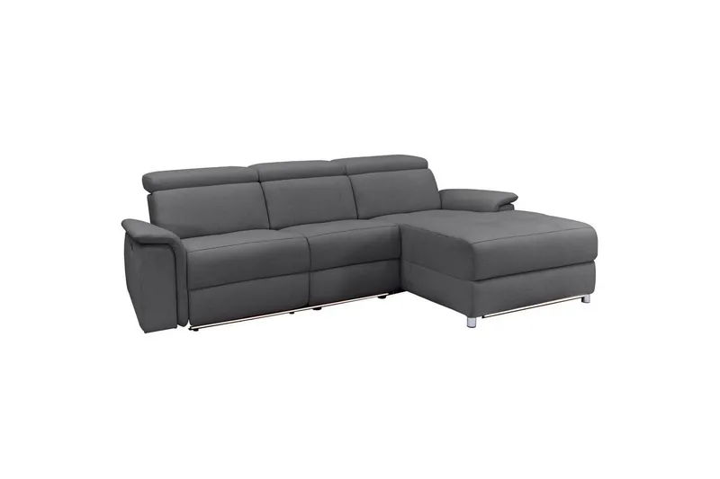 Hörnsoffa 3-sits Pareli Antracit, Sunday tyg, Höger elektrisk vilstol - Antracit, Sunday tyg, Höger elektrisk vilstol - Möbler - Soffa - Biosoffa & reclinersoffa