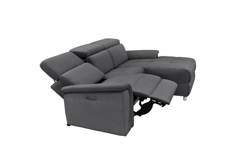 Hörnsoffa 3-sits Pareli Antracit, Sunday tyg, Höger manuell vilstol - Antracit, Sunday tyg, Höger manuell vilstol - Möbler - Soffa - Biosoffa & reclinersoffa