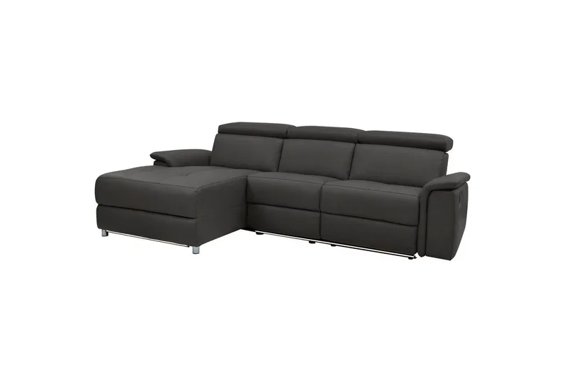 Hörnsoffa 3-sits Pareli Brun, PU, Vänster Elektrisk Fåtölj - Brun, PU, Vänster Elektrisk Fåtölj - Möbler - Soffa - Skinnsoffor