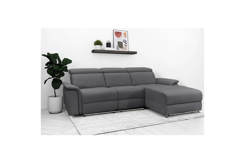 Hörnsoffa 3-sits Pareli Antracit, Sunday tyg, Höger elektrisk vilstol - Antracit, Sunday tyg, Höger elektrisk vilstol - Möbler - Soffa - Biosoffa & reclinersoffa
