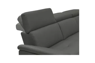 Hörnsoffa 3-sits Pareli Grå, Läder/PU, Höger manuell vilstol - Grå, Läder/PU, Höger manuell vilstol - Möbler - Soffa - Skinnsoffor