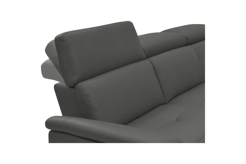 Hörnsoffa 3-sits Pareli Grå, Läder/PU, Höger manuell vilstol - Grå, Läder/PU, Höger manuell vilstol - Möbler - Soffa - Skinnsoffor