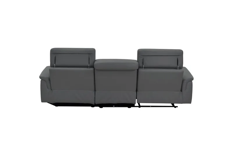 Hörnsoffa 3-sits Pareli Grå, Läder/PU, Höger elektrisk vilstol - Grå, Läder/PU, Höger elektrisk vilstol - Möbler - Soffa - Skinnsoffor