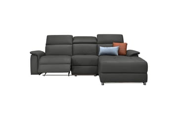 Hörnsoffa 3-sits Pareli Svart, PU, Höger elektrisk vilstol - Svart, PU, Höger elektrisk vilstol - Möbler - Soffa - Skinnsoffor