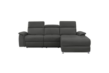 Hörnsoffa 3-sits Pareli Svart, PU, Höger elektrisk vilstol - Svart, PU, Höger elektrisk vilstol - Möbler - Soffa - Skinnsoffor