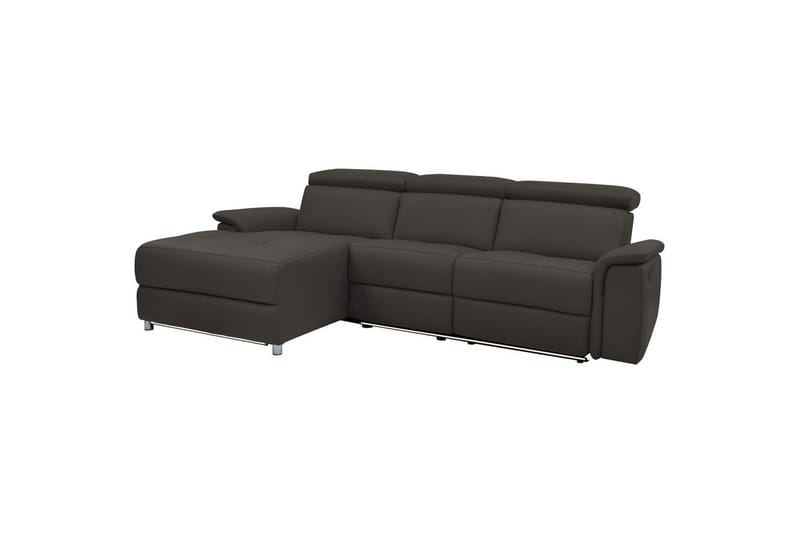 Hörnsoffa 3-sits Pareli Brun, Läder/PU, Vänster Manuell Fåtölj - Brun, Läder/PU, Vänster Manuell F�åtölj - Möbler - Soffa - Biosoffa & reclinersoffa