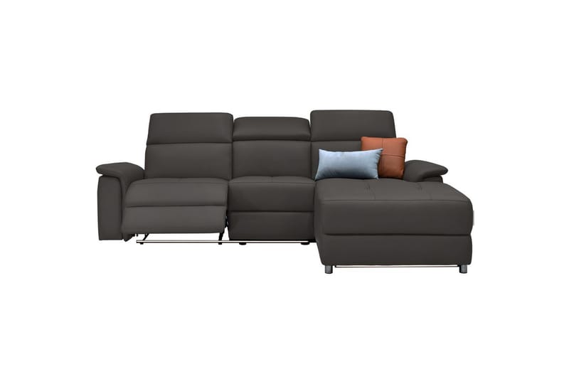 Hörnsoffa 3-sits Pareli Brun, PU, Höger elektrisk vilstol - Brun, PU, Höger elektrisk vilstol - Möbler - Soffa - Biosoffa & reclinersoffa