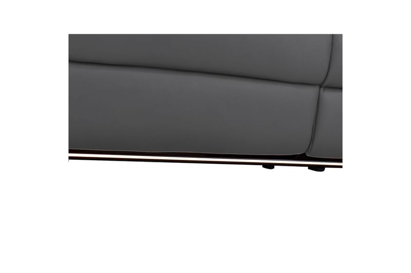 Hörnsoffa 3-sits Pareli Grå, Läder/PU, Höger manuell vilstol - Grå, Läder/PU, Höger manuell vilstol - Möbler - Soffa - Biosoffa & reclinersoffa