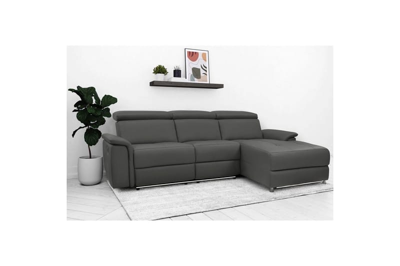 Hörnsoffa 3-sits Pareli Svart, PU, Höger elektrisk vilstol - Svart, PU, Höger elektrisk vilstol - Möbler - Soffa - Biosoffa & reclinersoffa