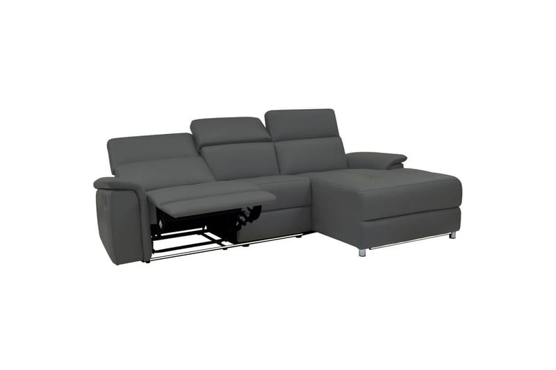 Hörnsoffa 3-sits Pareli Grå, PU, Höger manuell vilstol - Grå, PU, Höger manuell vilstol - Möbler - Soffa - Biosoffa & reclinersoffa
