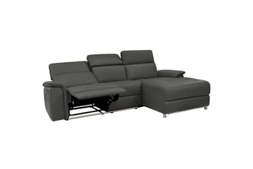 Hörnsoffa 3-sits Pareli Svart, PU, Höger elektrisk vilstol - Svart, PU, Höger elektrisk vilstol - Möbler - Soffa - Skinnsoffor