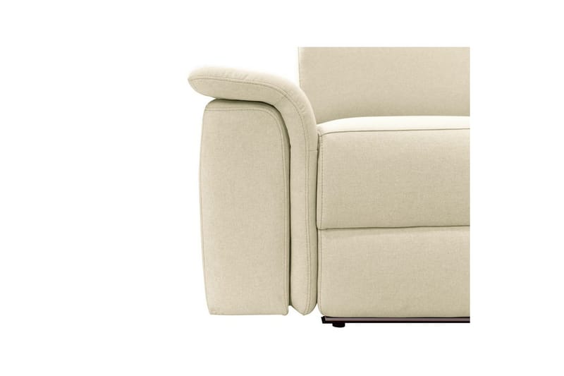 Hörnsoffa 3-sits Pareli Vit, Sand tyg, Höger elektrisk vilstol - Vit, Sand tyg, Höger elektrisk vilstol - Möbler - Soffa - Biosoffa & reclinersoffa