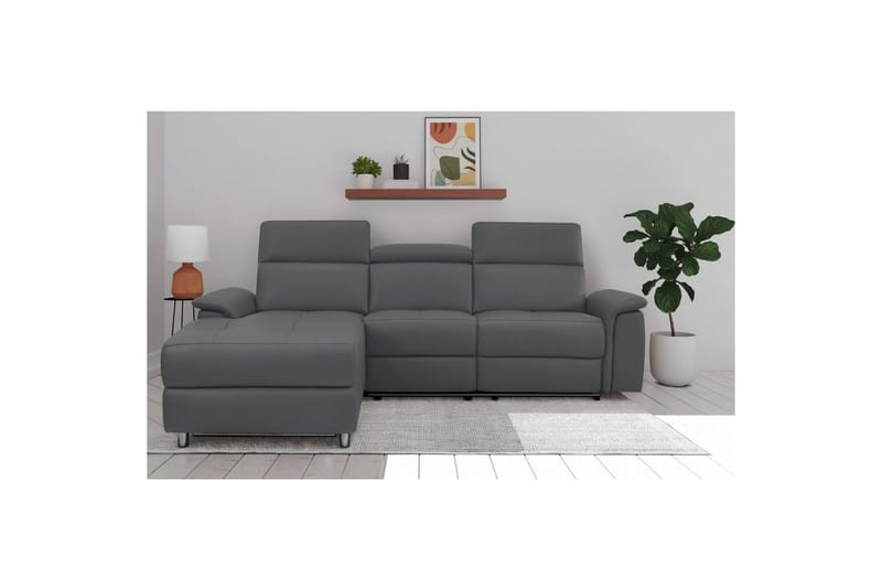 Hörnsoffa 3-sits Pareli Antracit, Sunday tyg, Vänster Manuell Fåtölj - Antracit, Sunday tyg, Vänster Manuell Fåtölj - Möbler - Soffa - Biosoffa & reclinersoffa