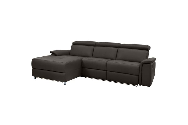 Hörnsoffa 3-sits Pareli Brun, Läder/PU, Vänster Elektrisk Fåtölj, Brun, Läder/PU, Vänster Elektrisk Fåtölj