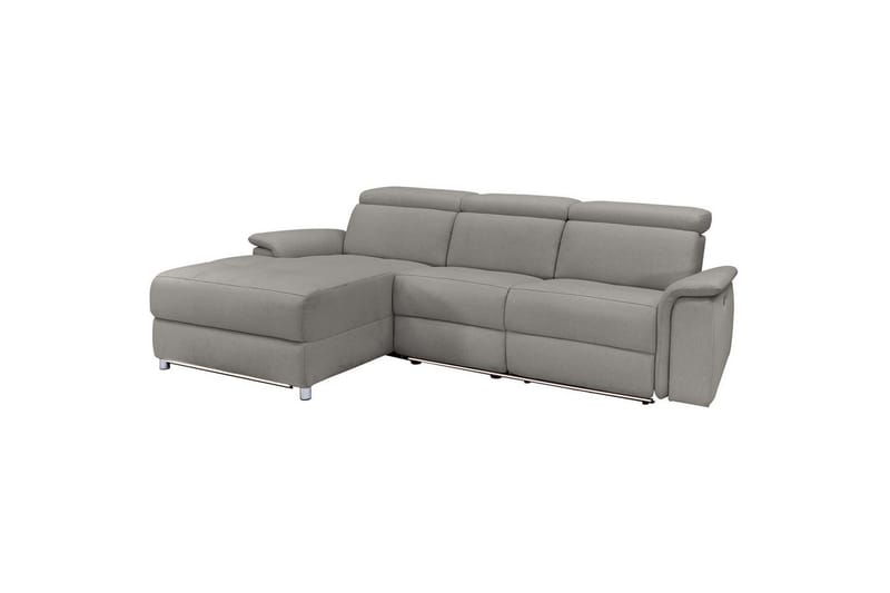 Hörnsoffa 3-sits Pareli Grå, Sunday tyg, Vänster Manuell Fåtölj - Grå, Sunday tyg, Vänster Manuell Fåtölj - Möbler - Soffa - Biosoffa & reclinersoffa