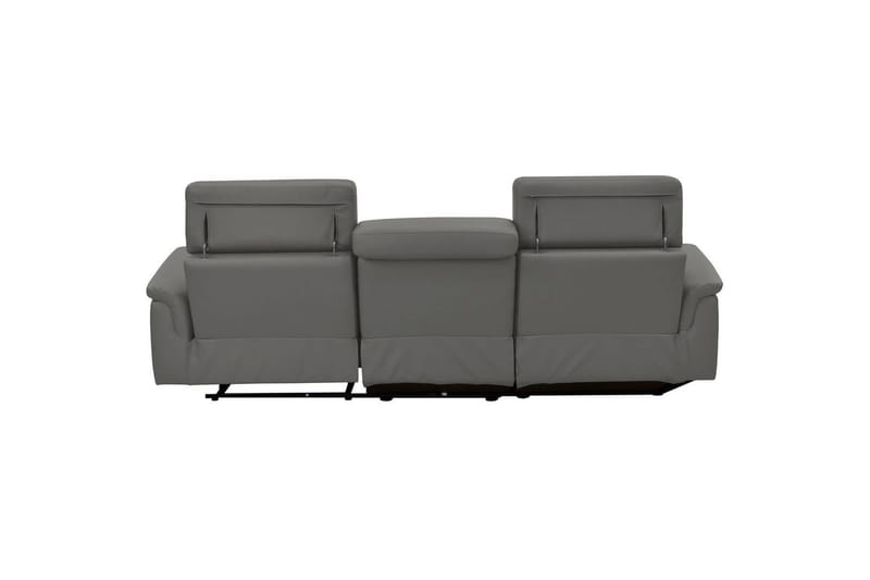 Hörnsoffa 3-sits Pareli Grå, Läder/PU, Vänster Manuell Fåtölj - Grå, Läder/PU, Vänster Manuell Fåtölj - Möbler - Soffa - Skinnsoffor