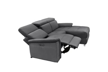 Hörnsoffa 3-sits Pareli Antracit, Sunday tyg, Höger elektrisk vilstol - Antracit, Sunday tyg, Höger elektrisk vilstol - Möbler - Soffa - Biosoffa & reclinersoffa