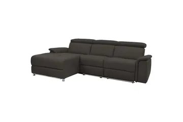 Hörnsoffa 3-sits Pareli Brun, Läder/PU, Vänster Manuell Fåtölj