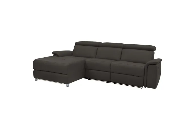 Hörnsoffa 3-sits Pareli Brun, Läder/PU, Vänster Manuell Fåtölj - Brun, Läder/PU, Vänster Manuell Fåtölj - Möbler - Soffa - Skinnsoffor