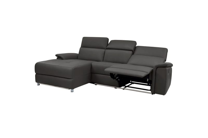 Hörnsoffa 3-sits Pareli Brun, PU, Vänster Elektrisk Fåtölj - Brun, PU, Vänster Elektrisk Fåtölj - Möbler - Soffa - Skinnsoffor