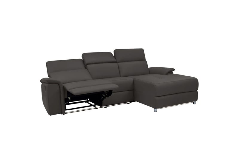 Hörnsoffa 3-sits Pareli Brun, PU, Höger elektrisk vilstol - Brun, PU, Höger elektrisk vilstol - Möbler - Soffa - Skinnsoffor