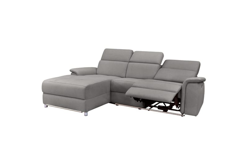 Hörnsoffa 3-sits Pareli Grå, Sunday tyg, Vänster Manuell Fåtölj - Grå, Sunday tyg, Vänster Manuell Fåtölj - Möbler - Soffa - Biosoffa & reclinersoffa