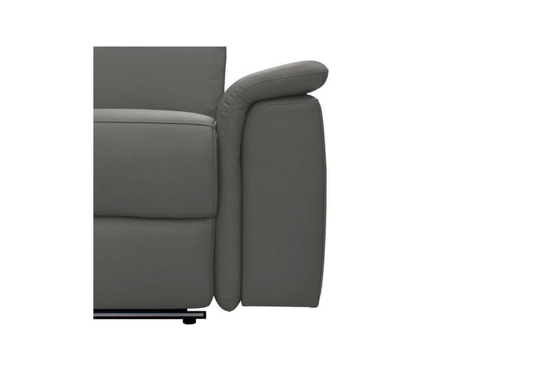 Hörnsoffa 3-sits Pareli Grå, Läder/PU, Vänster Manuell Fåtölj - Grå, Läder/PU, Vänster Manuell Fåtölj - Möbler - Soffa - Skinnsoffor