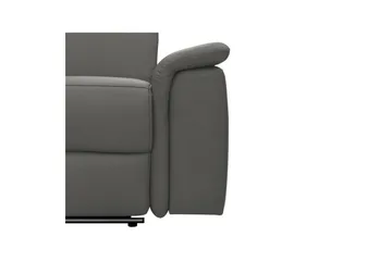 Hörnsoffa 3-sits Pareli Grå, Läder/PU, Vänster Manuell Fåtölj - Grå, Läder/PU, Vänster Manuell Fåtölj - Möbler - Soffa - Skinnsoffor