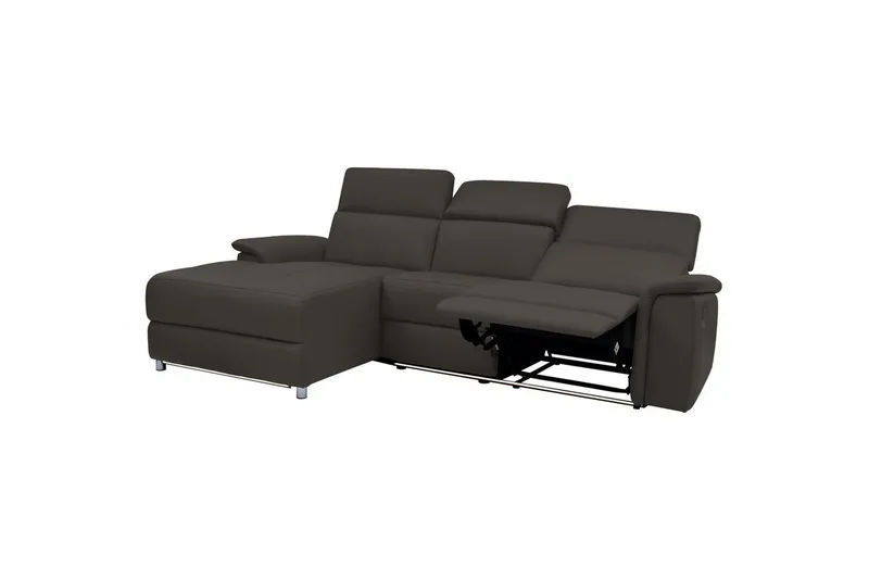 Hörnsoffa 3-sits Pareli Brun, Läder/PU, Vänster Manuell Fåtölj - Brun, Läder/PU, Vänster Manuell Fåtölj - Möbler - Soffa - Skinnsoffor