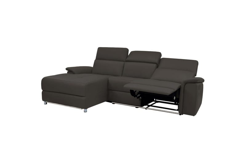 Hörnsoffa 3-sits Pareli Brun, Läder/PU, Vänster Manuell Fåtölj - Brun, Läder/PU, Vänster Manuell Fåtölj - Möbler - Soffa - Skinnsoffor