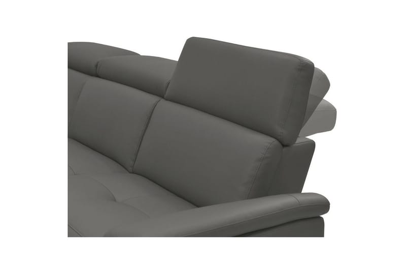 Hörnsoffa 3-sits Pareli Grå, Läder/PU, Vänster Manuell Fåtölj - Grå, Läder/PU, Vänster Manuell Fåtölj - Möbler - Soffa - Skinnsoffor