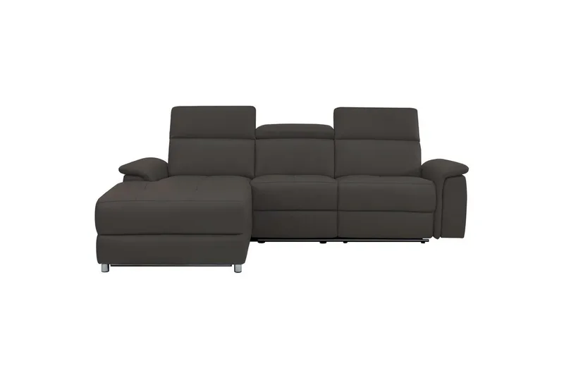 Hörnsoffa 3-sits Pareli Brun, Läder/PU, Vänster Manuell Fåtölj - Brun, Läder/PU, Vänster Manuell Fåtölj - Möbler - Soffa - Skinnsoffor