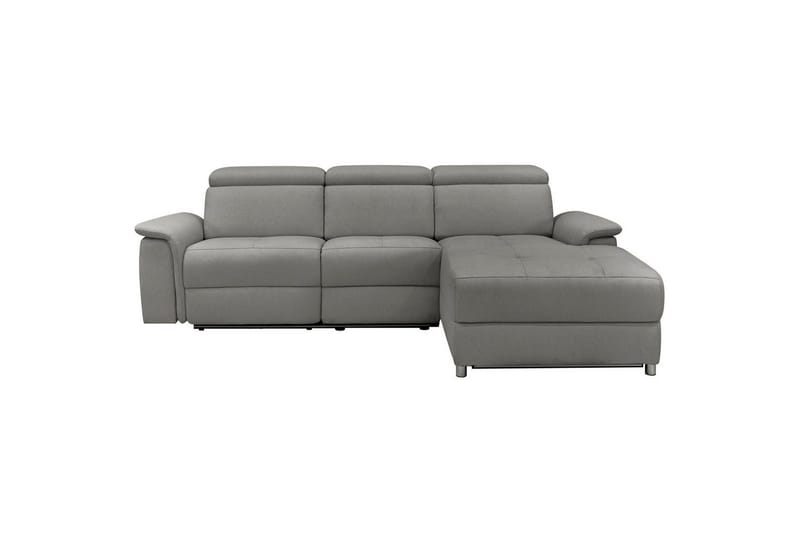 Hörnsoffa 3-sits Pareli Grå, Sunday tyg, Höger manuell vilstol - Grå, Sunday tyg, Höger manuell vilstol - Möbler - Soffa - Biosoffa & reclinersoffa