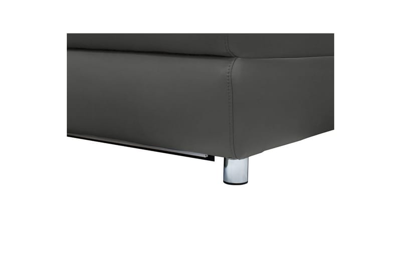 Hörnsoffa 3-sits Pareli Grå, Läder/PU, Höger manuell vilstol - Grå, Läder/PU, Höger manuell vilstol - Möbler - Soffa - Skinnsoffor