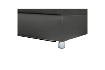 Hörnsoffa 3-sits Pareli Grå, Läder/PU, Höger manuell vilstol - Grå, Läder/PU, Höger manuell vilstol - Möbler - Soffa - Skinnsoffor