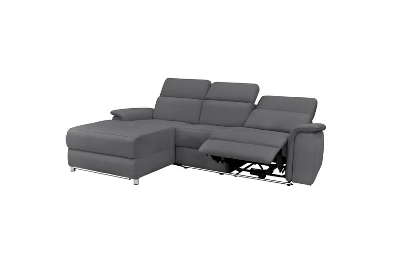 Hörnsoffa 3-sits Pareli Antracit, Sunday tyg, Vänster Manuell Fåtölj - Antracit, Sunday tyg, Vänster Manuell Fåtölj - Möbler - Soffa - Biosoffa & reclinersoffa