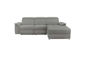 Hörnsoffa 3-sits Pareli Grå, Sunday tyg, Höger elektrisk vilstol - Grå, Sunday tyg, Höger elektrisk vilstol - Möbler - Soffa - Biosoffa & reclinersoffa