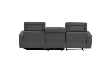 Hörnsoffa 3-sits Pareli Grå, Läder/PU, Höger manuell vilstol - Grå, Läder/PU, Höger manuell vilstol - Möbler - Soffa - Skinnsoffor