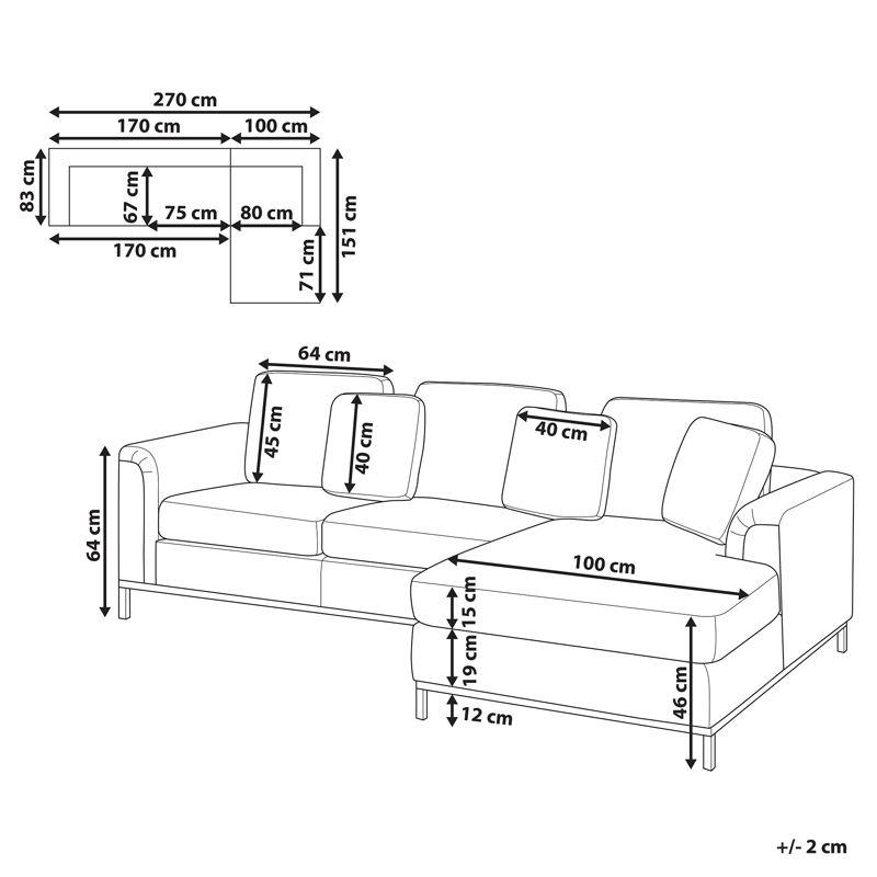 Hörnsoffa 4-sits Oslo Vänstervänd - Blågrön - Möbler - Soffa - Divansoffor & schäslongsoffa