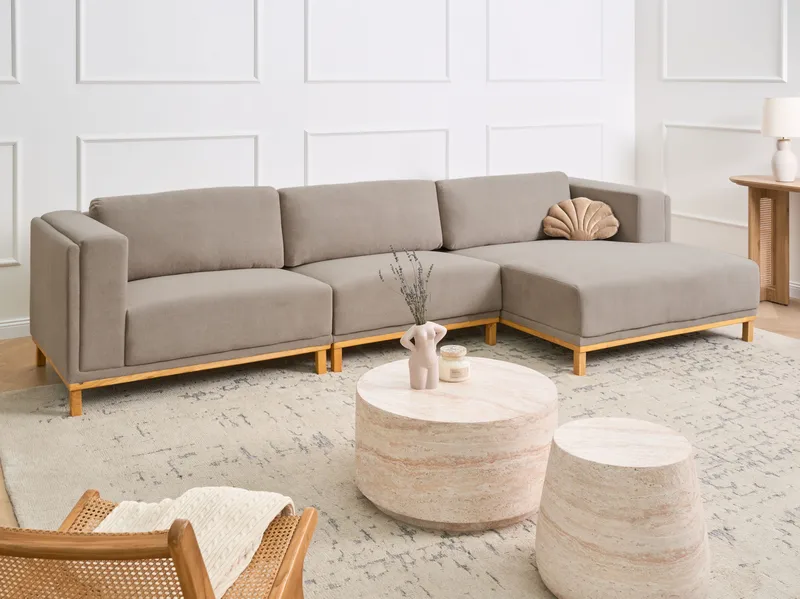 Hörnsoffa 5-sits Veng - Taupe - Möbler - Soffa - Divansoffor & schäslongsoffa