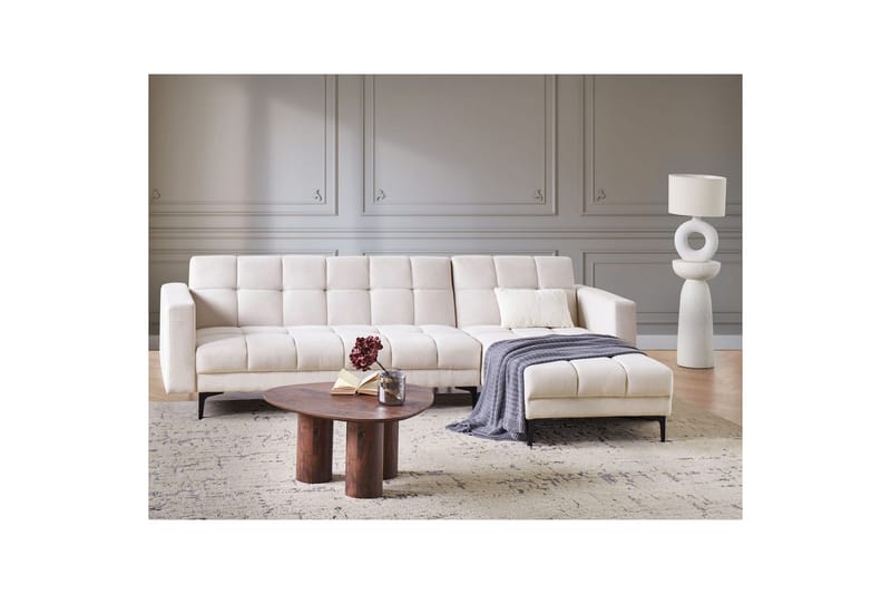Hörnsoffa Alnes Off-white/Svart - Vit - Möbler - Soffa - Soffgrupp