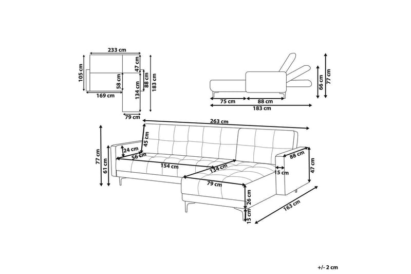 Hörnsoffa Alnes Röd/Svart - Röd/Svart - Möbler - Soffa - Soffgrupp