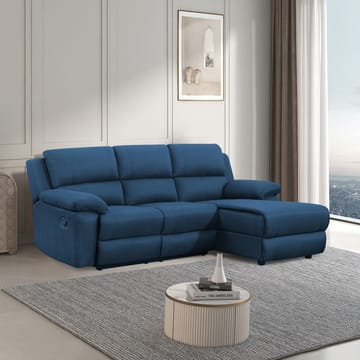 Hörnsoffa BERIT manuell recliner Högerhörn - mörkblå - Möbler - Soffa - Biosoffa & reclinersoffa