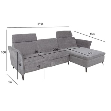 Hörnsoffa Dayton elektrisk recliner Högerhörn - ljusgrå - Möbler - Soffa - Biosoffa & reclinersoffa